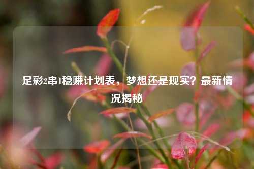足彩2串1稳赚计划表,梦想还是现实?最新情况揭秘
